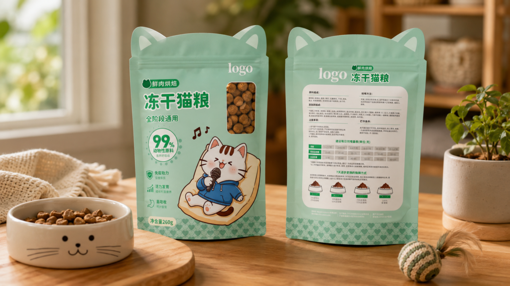 三色 IP 系列冻干猫粮包装设计说明 2