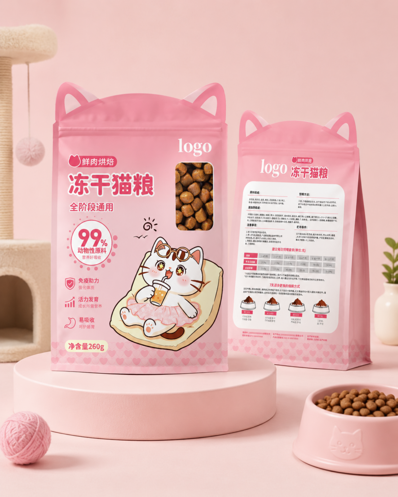 三色 IP 系列冻干猫粮包装设计说明 2