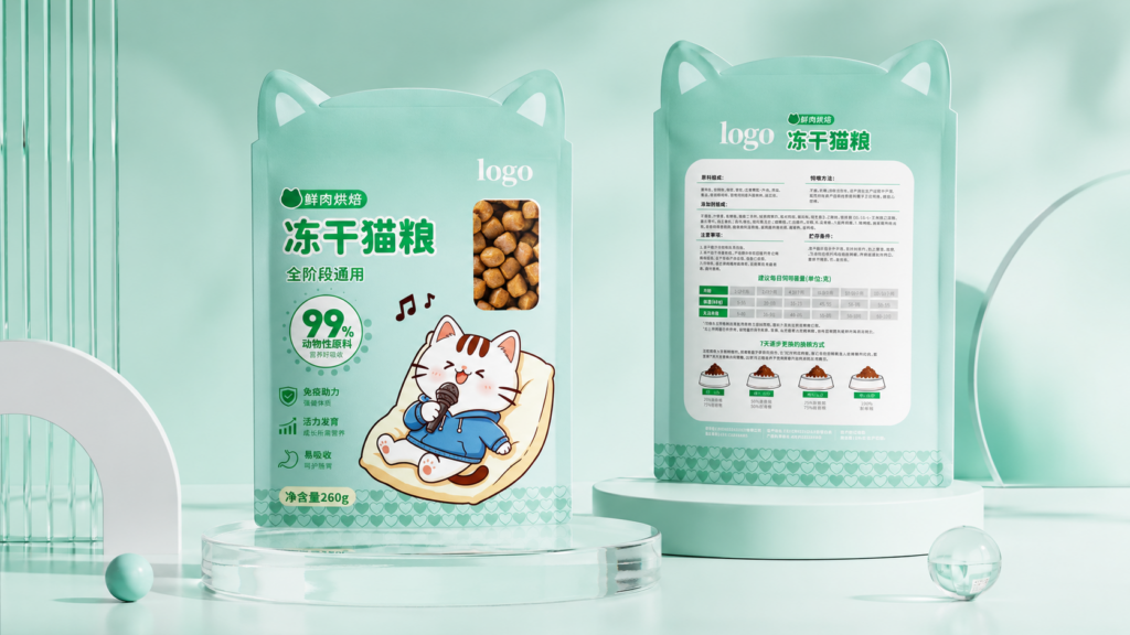 三色 IP 系列冻干猫粮包装设计说明 4