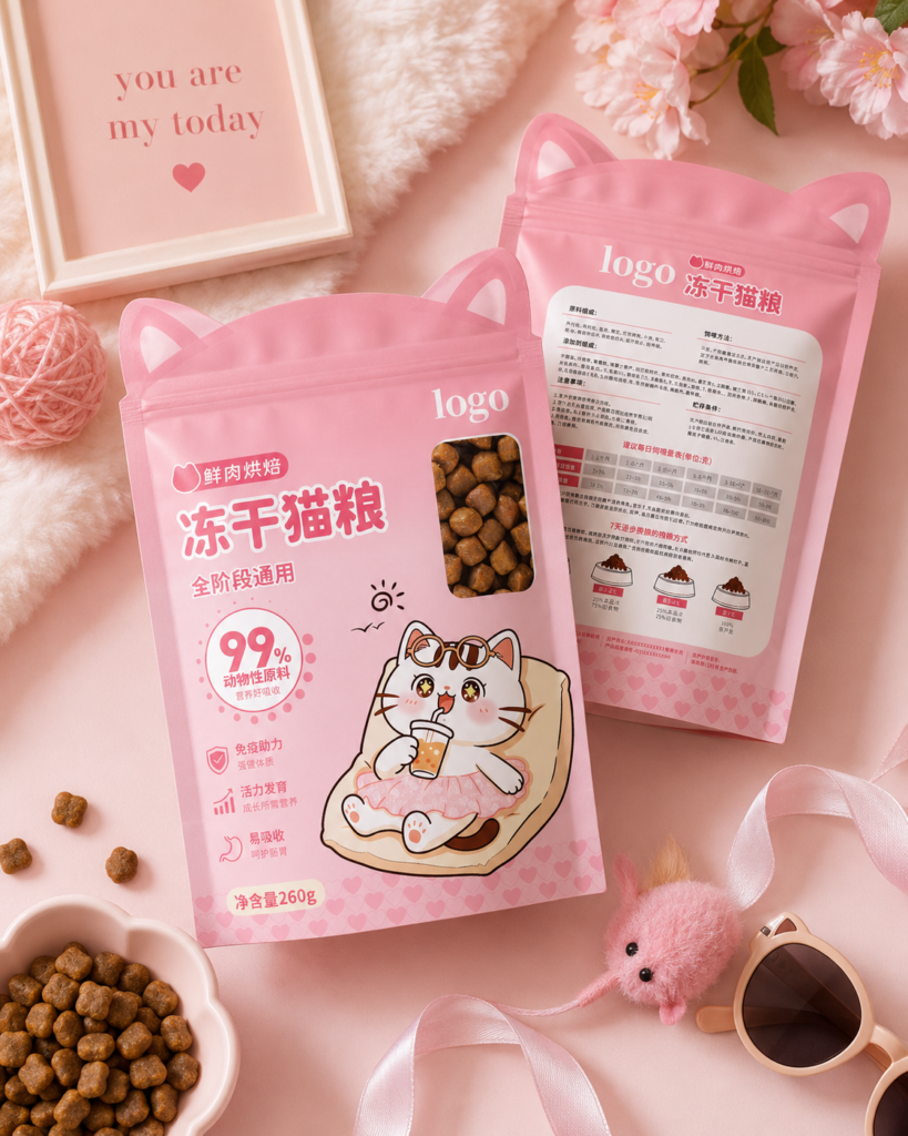 三色 IP 系列冻干猫粮包装设计说明 5