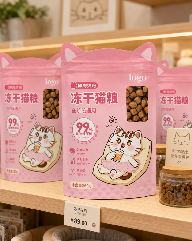 三色 IP 系列冻干猫粮包装设计说明 6
