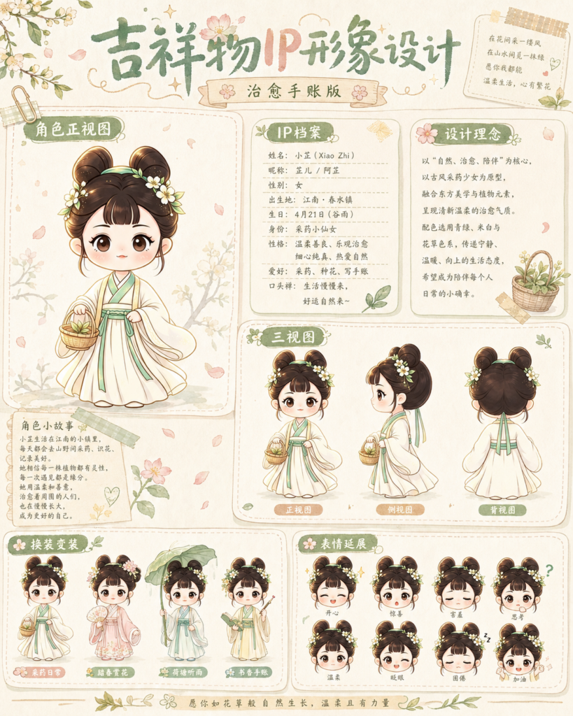 国风 Q 版采茶少女 IP 形象设计 3