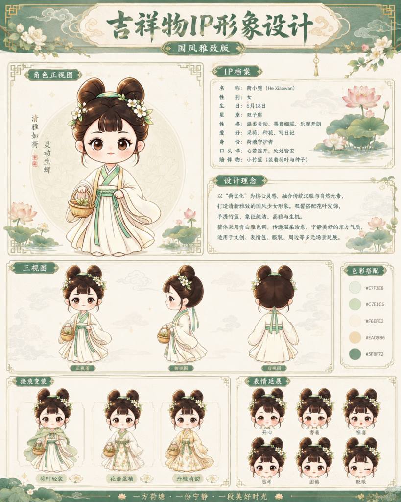 国风 Q 版采茶少女 IP 形象设计 4