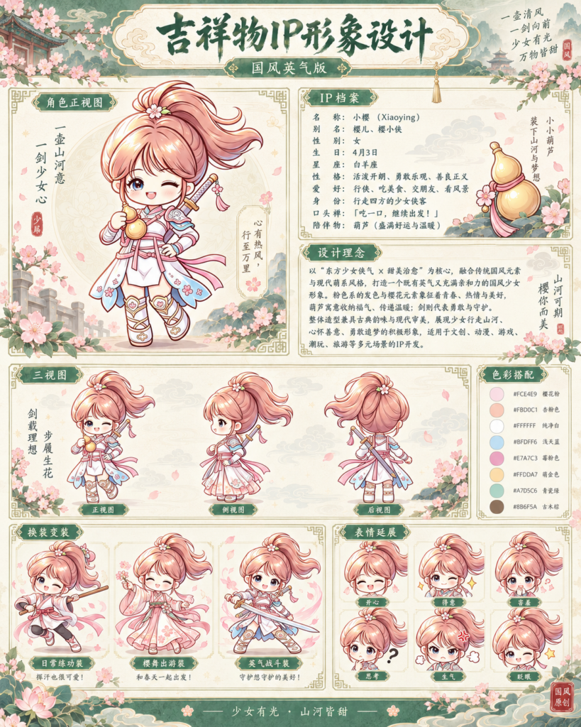 国风武侠少女 IP 形象设计 大一