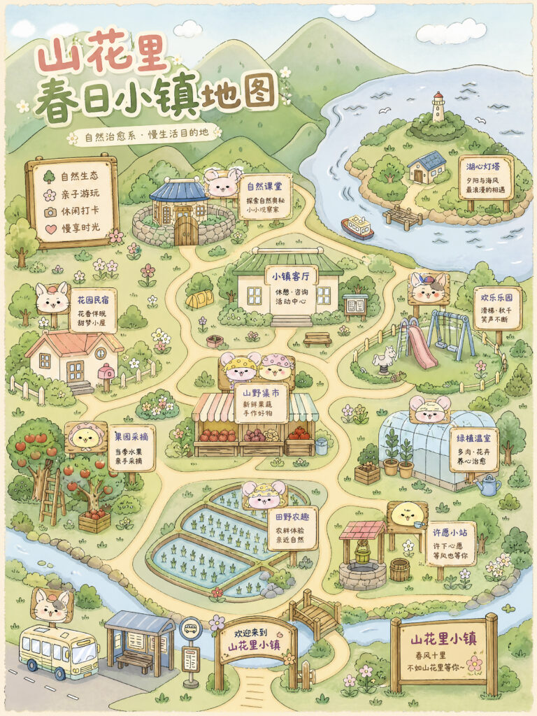 手绘插画地图系列|文旅商业信息可视化设计 手绘地图4